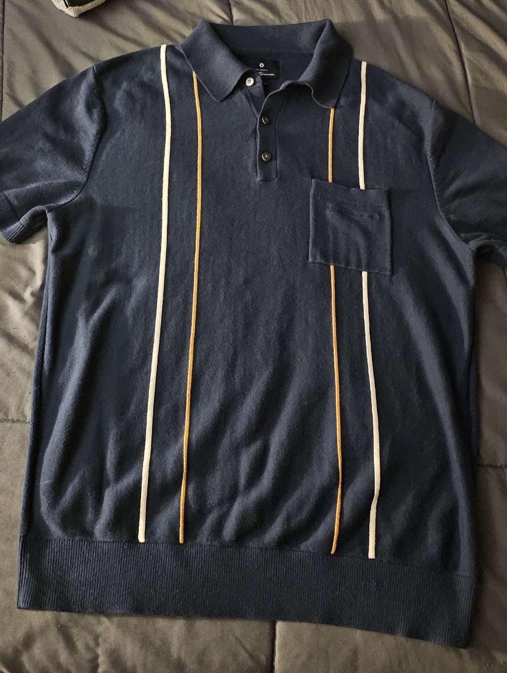 Ben Sherman Vertical Striped knit Polo